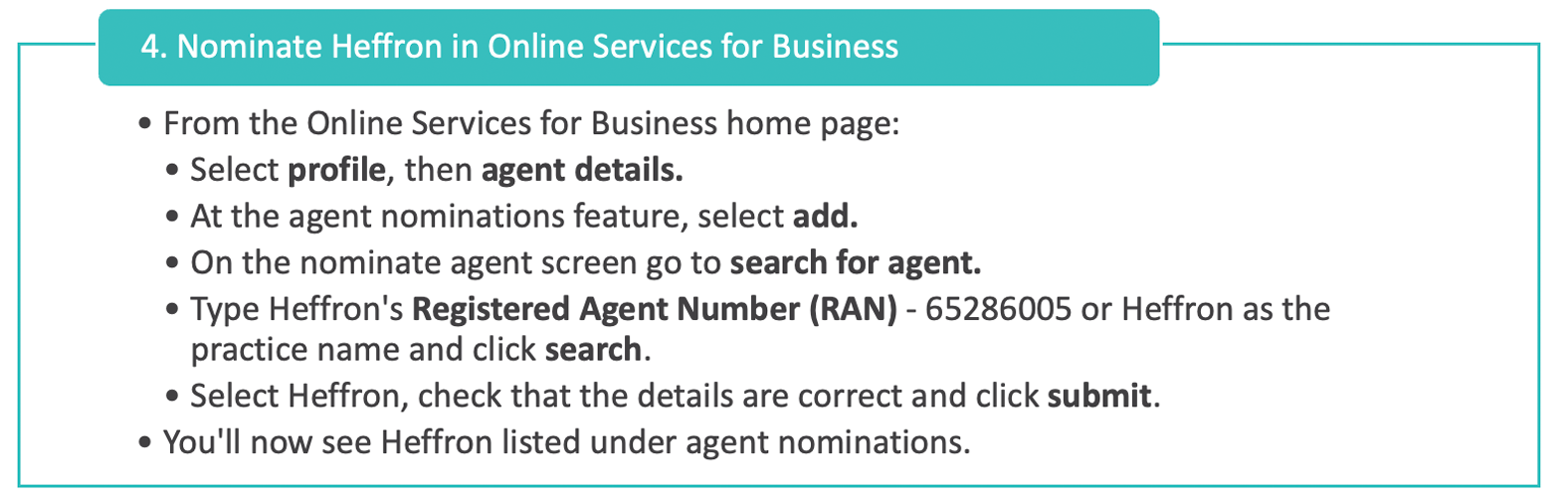 Heffron Client Agent Linking Step 04