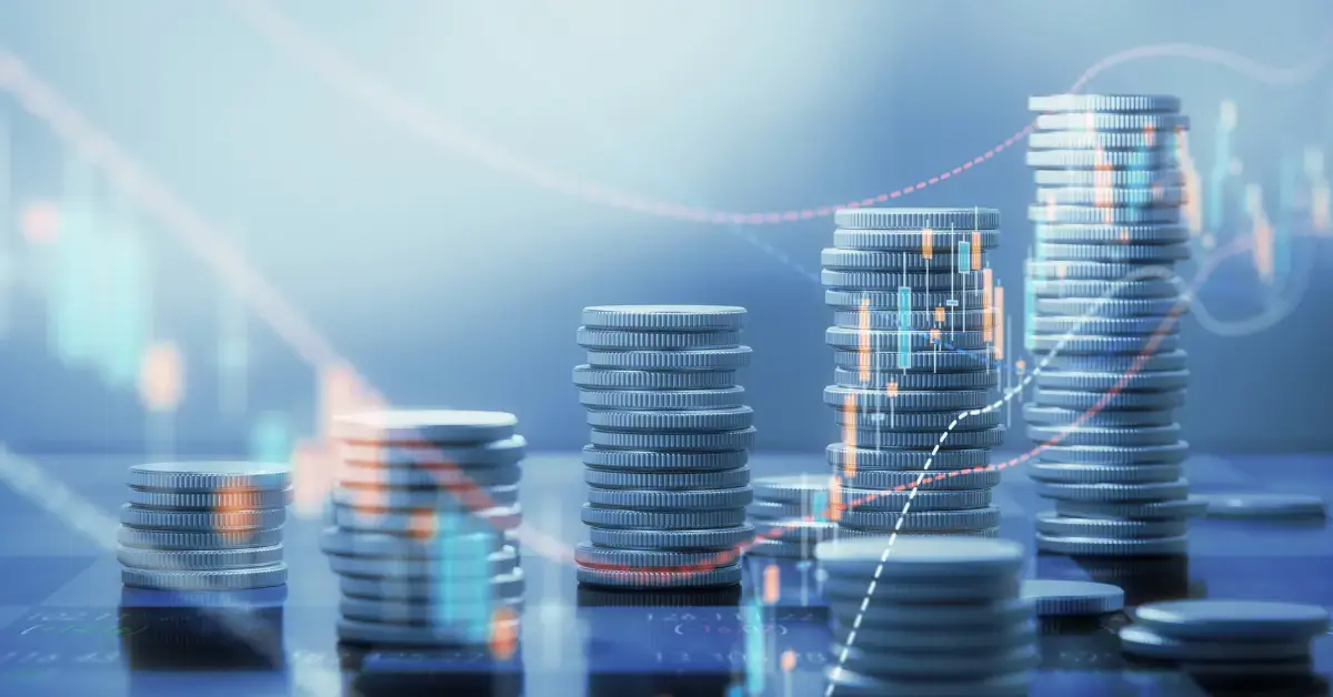 Piles of coins